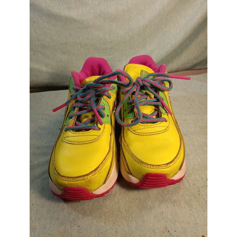 Nike Air Max 90 Volt Multi Fire Pink Sneakers CW5798-700 Toddler Size US 10C